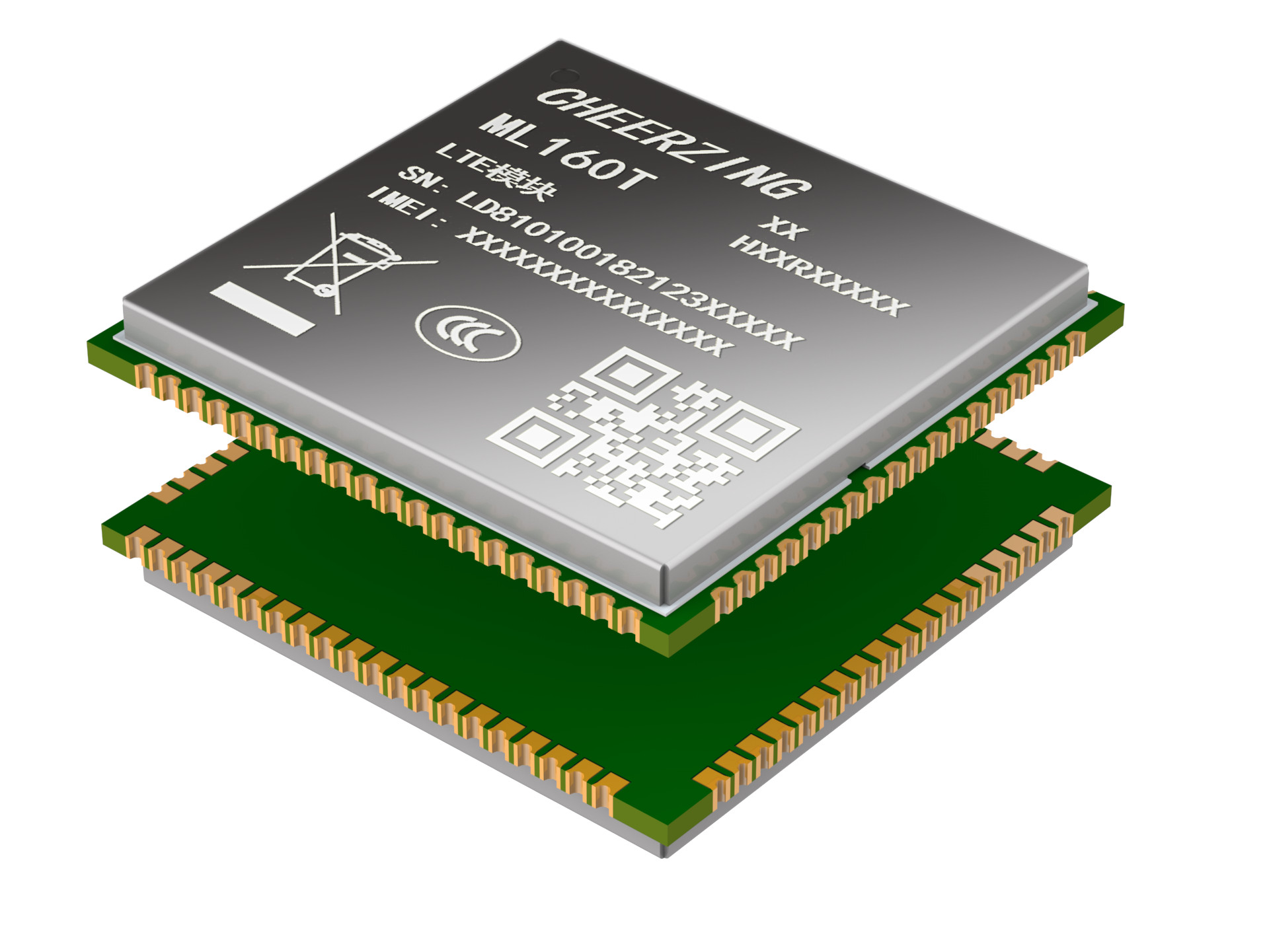 ML160T 小型化 LTE Cat.1/LCC+LGA/多种通信协议/丰富的扩展接口